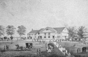 Lithograph of Friends Meeting House