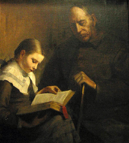 Painting titled "The Reading Hour"