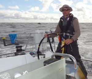 John Pinheiro at the wheel
