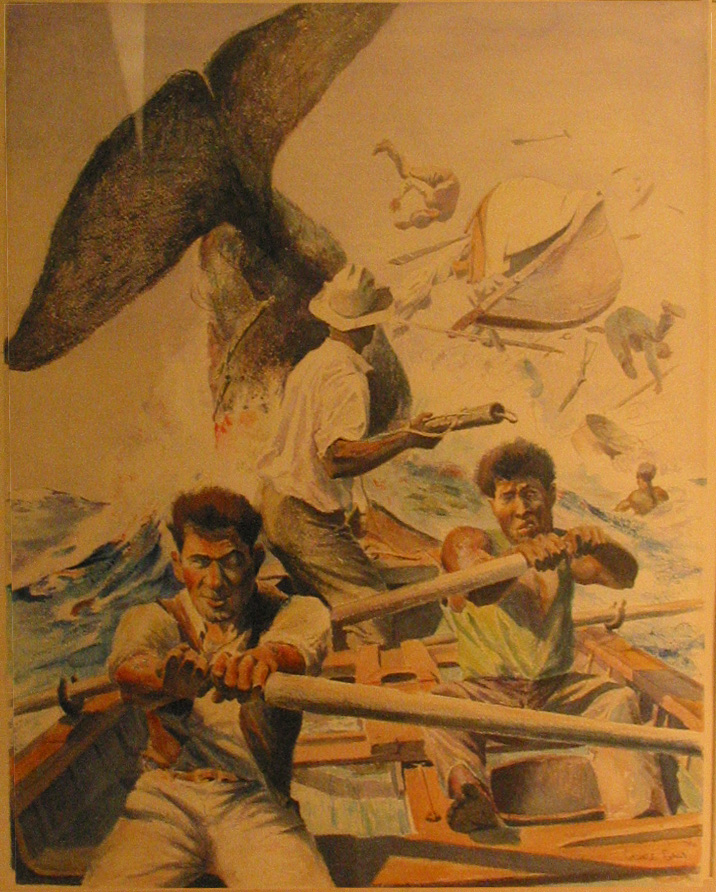 George Albert Gale, Fighting Whale. Watercolor on paper, 1936. 2001.100.4872