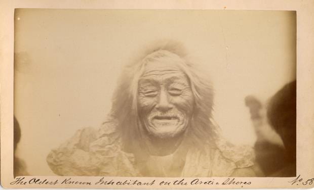 Kennedy Collection, Albumen Print Mounted: The oldest known inhabitant on the Arctic Shores