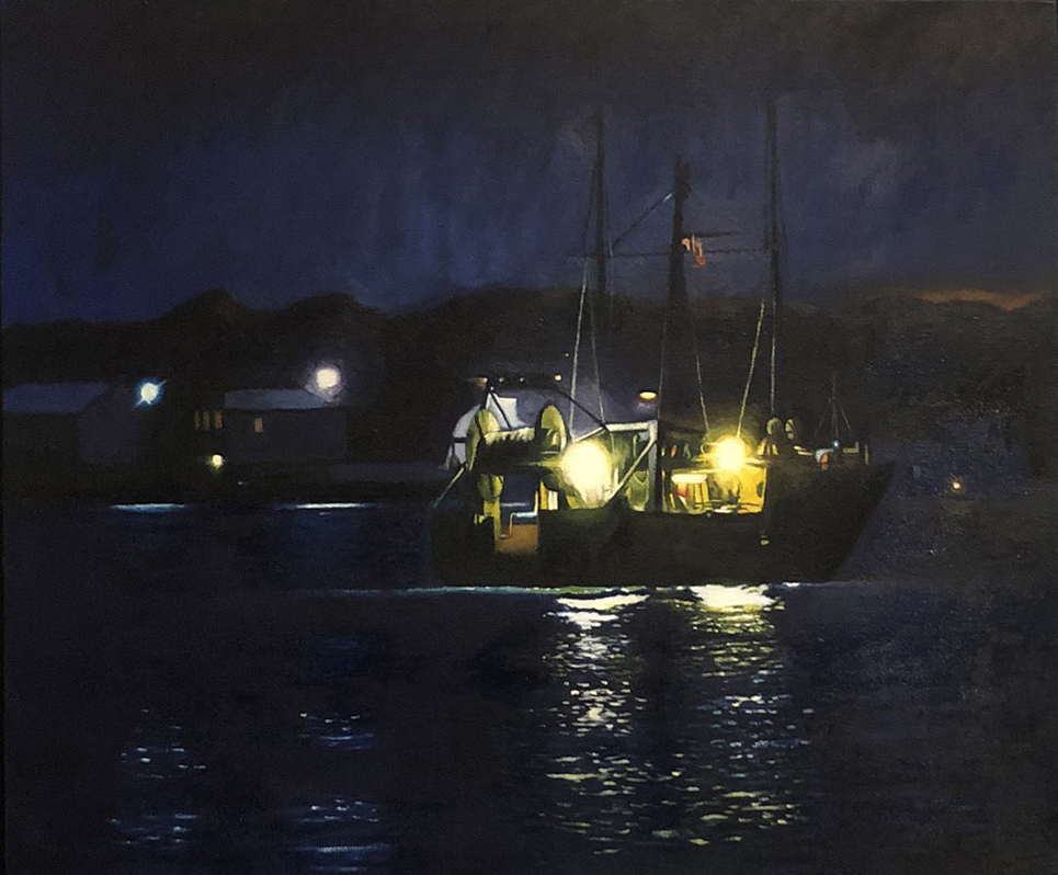 Painting By Roy Rossow - Night Departure 2