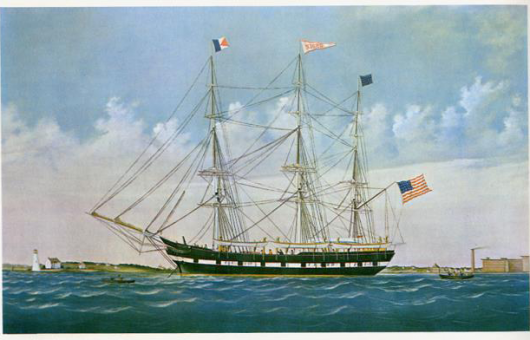 Sailing Day off Palmer's Island - detail from a Charles Sydney Raleigh paintng