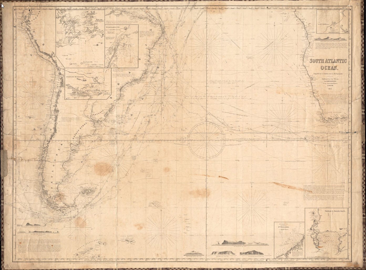 BARTHOLOMEW 1898 old map Shipping routes NORTH AMERICA/ATLANTIC OCEAN 