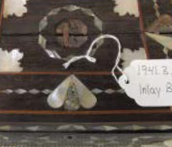 Detail of Scrimshaw inlay box