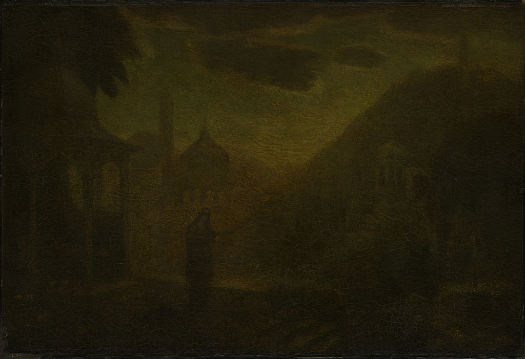 Albert Pinkham Ryder, Nourmahal (Painting: Oil on wood, 19 1/2 x 28 1/2 in. (49.5 x 72.3 cm))