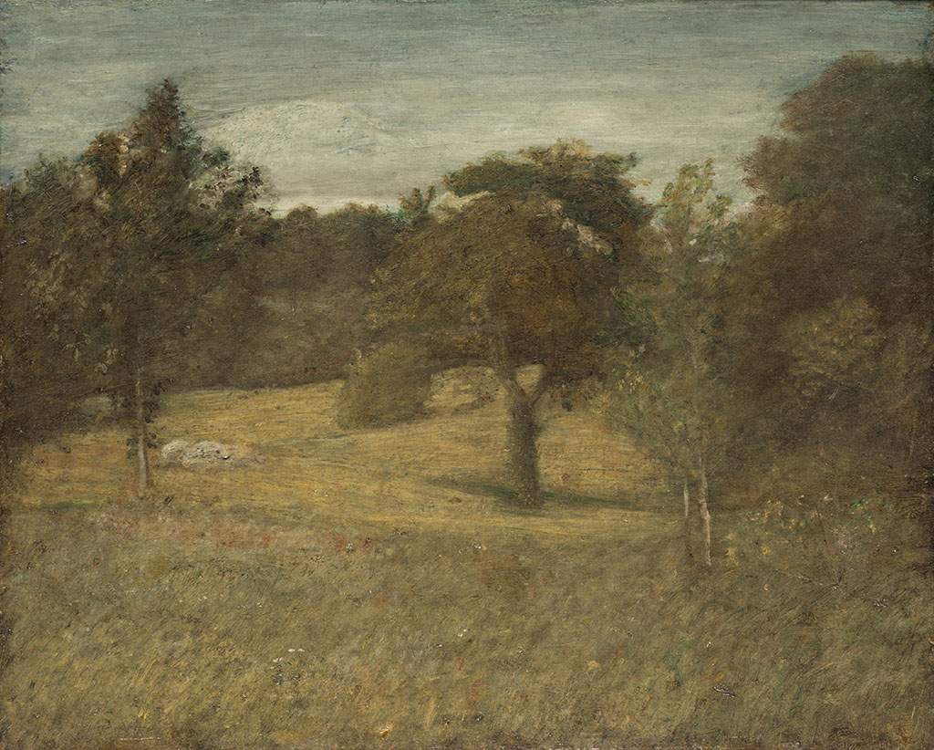 Albert Pinkham Ryder,
<em>Weir's Orchard,</em> 1885-1890
Oil on canvas, 17-1/8” x 21" 
Wadsworth Atheneum Museum of Art
The Ella Gallup Sumner and Mary Catlin Sumner Collection Fund, 1970.71