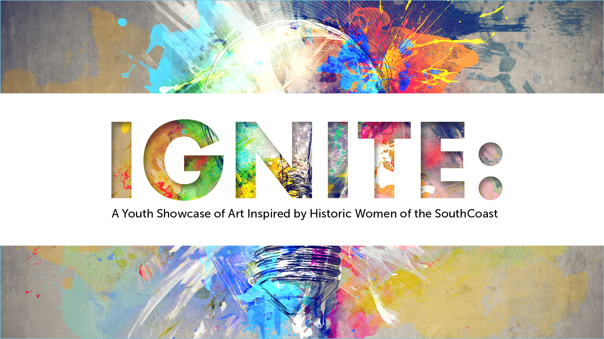 The logo for "Ignite: A youth showcase of art inspired by historic women of the SouthCoast."