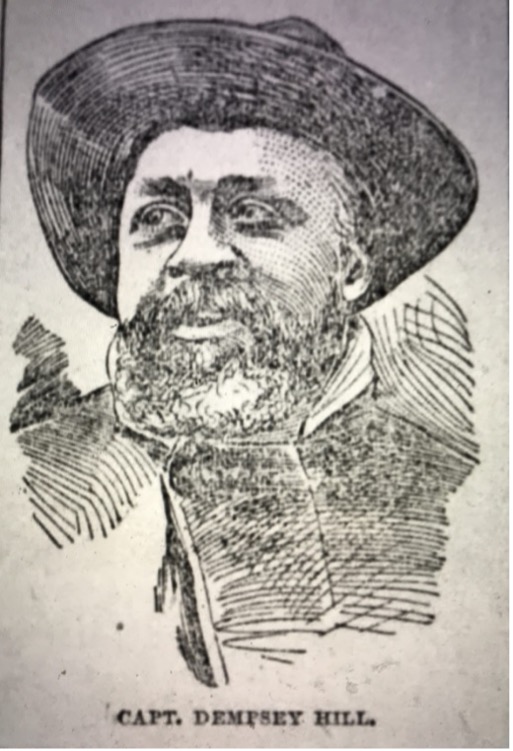 Early in the Civil War, Dempsey Hill (c. 1842-1894), a waterman and a slave since birth, broke into the Beaufort, North Carolina, Customs House to steal nautical charts detailing the coastal waterways of the region. Later, he and 4 enslaved companions stole a pilot vessel and escaped, delivering the charts to the blockading U.S. naval squadron. Hill served as an able seaman in the U.S. Navy throughout the war, after which he settled in Wareham, Massachusetts.