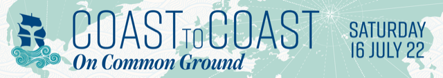 A banner for Coast to Coast: On Common Ground. Saturday 16 July 22.