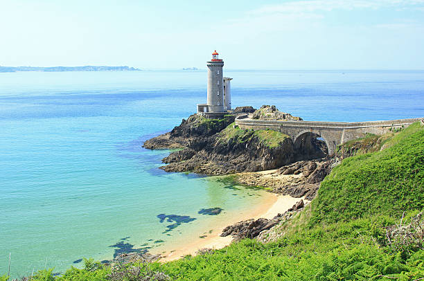 Lighthouse "Phare du Petit Minou" at the roadstead of Brest, Finistere, Brittany, France
