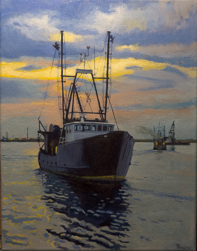 Roy St. Christopher Rossow (Jamaican/American;b. 1975), Fishing Vessel, oil on canvas, image courtesy of the artist.