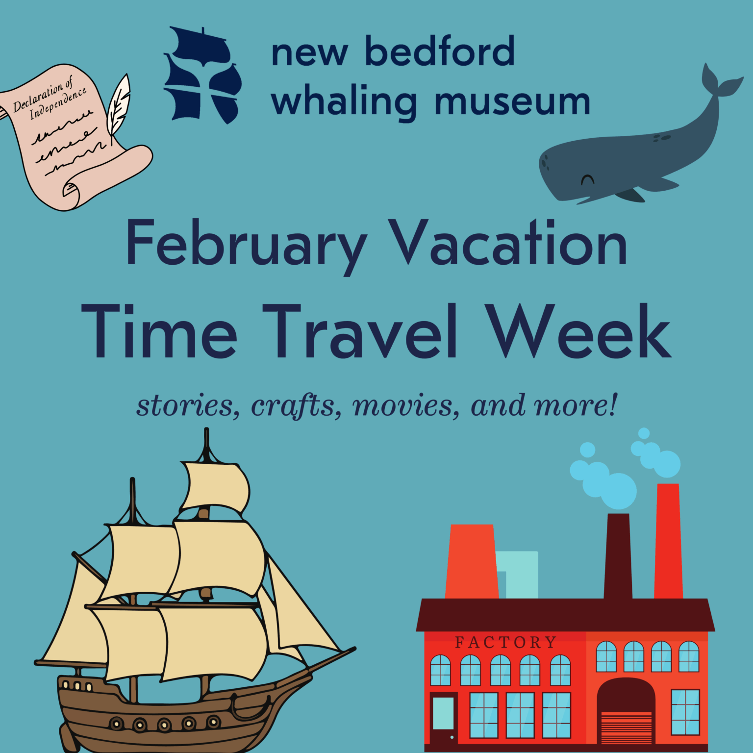 February Vacation Time Travel Week Illustration